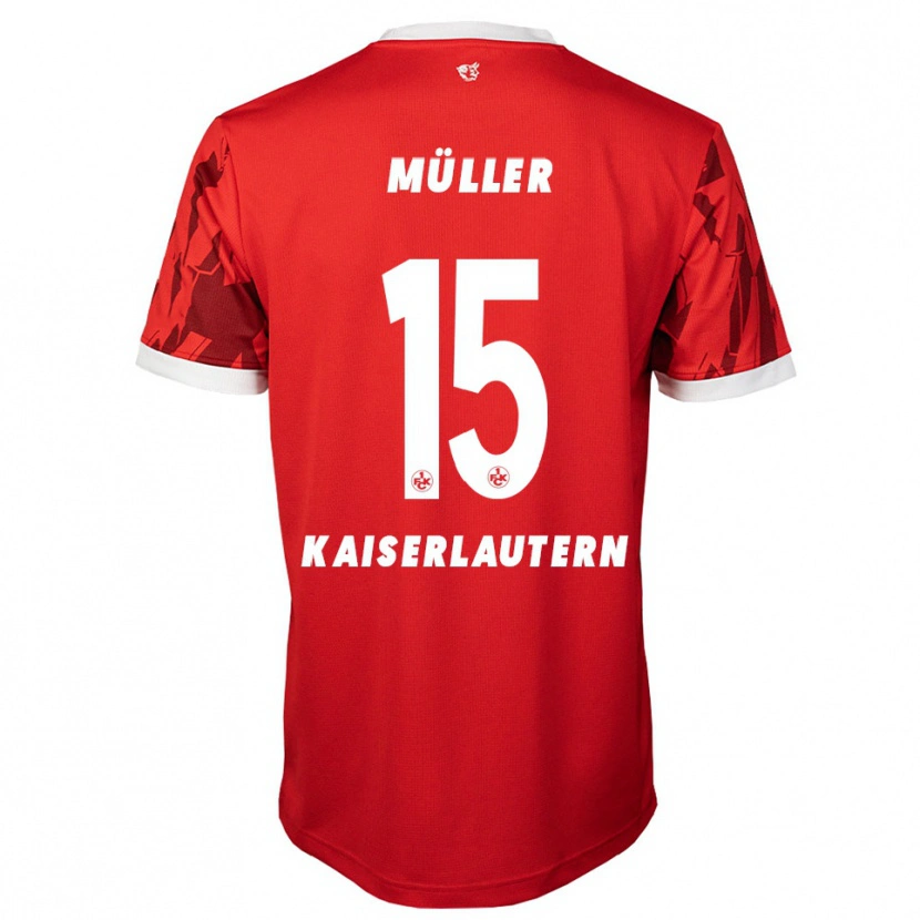 Danxen Dětské Erik Müller #15 Červená Bílá Domů Hráčské Dresy 2025/26 Dres