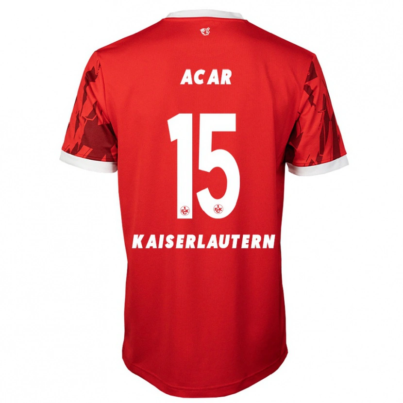 Danxen Dětské Samet Acar #15 Červená Bílá Domů Hráčské Dresy 2025/26 Dres