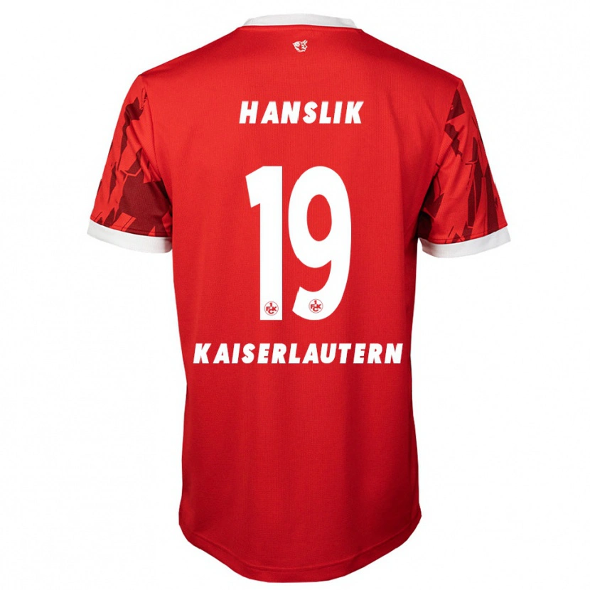 Danxen Dětské Daniel Hanslik #19 Červená Bílá Domů Hráčské Dresy 2025/26 Dres