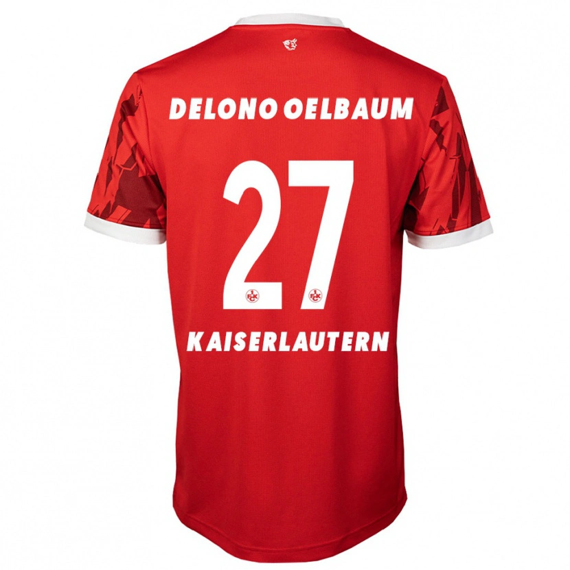 Danxen Dětské Kenny Delono Oelbaum #27 Červená Bílá Domů Hráčské Dresy 2025/26 Dres
