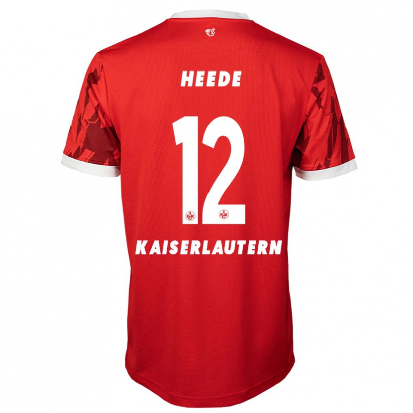 Danxen Dětské Jannis Heede #12 Červená Bílá Domů Hráčské Dresy 2025/26 Dres