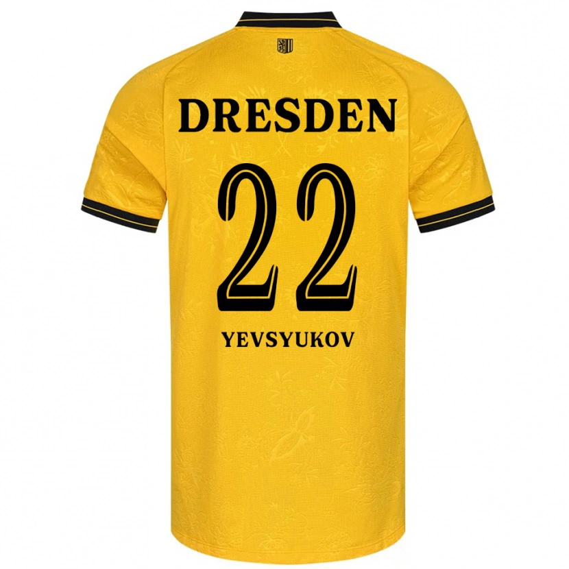 Danxen Dětské Demyd Yevsyukov #22 Žlutá Černá Domů Hráčské Dresy 2025/26 Dres