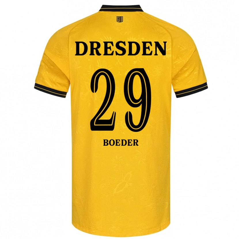 Danxen Dětské Lukas Boeder #29 Žlutá Černá Domů Hráčské Dresy 2025/26 Dres