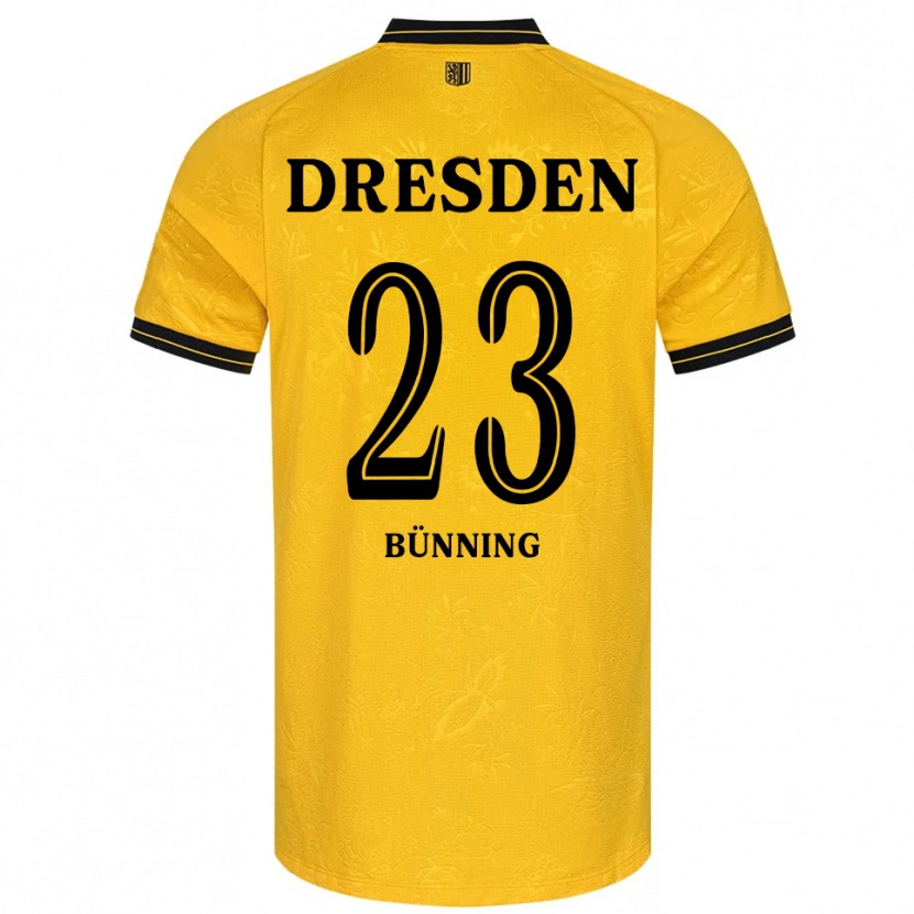Danxen Dětské Lars Bünning #23 Žlutá Černá Domů Hráčské Dresy 2025/26 Dres
