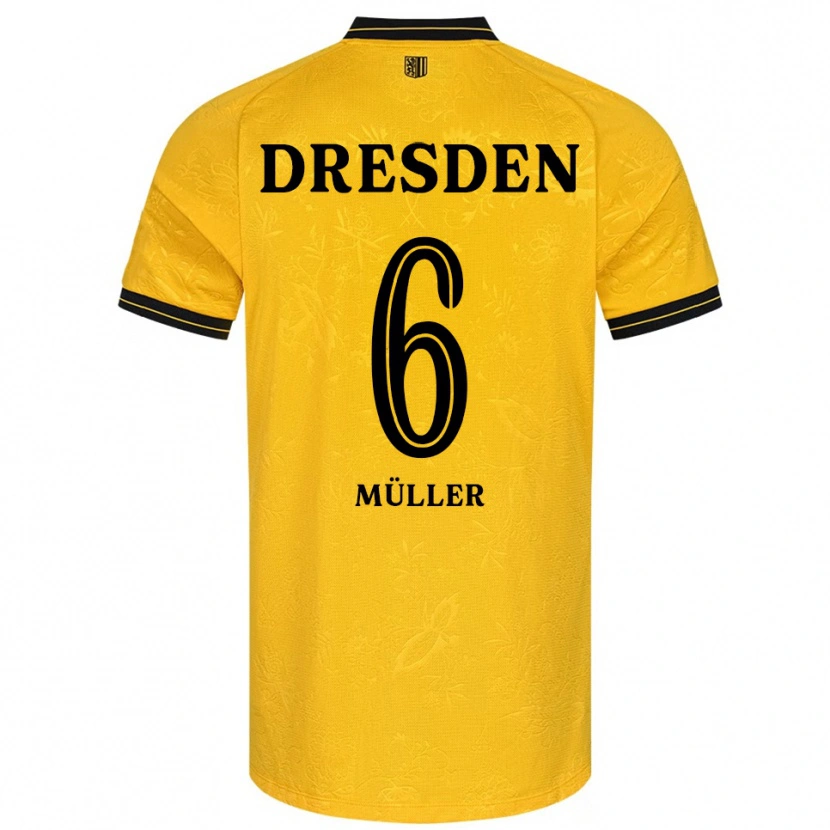 Danxen Dětské Friedrich Müller #6 Žlutá Černá Domů Hráčské Dresy 2025/26 Dres