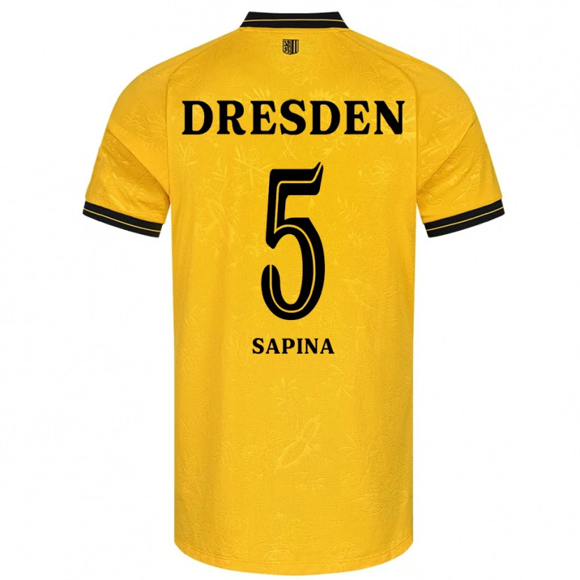 Danxen Dětské Vinko Sapina #5 Žlutá Černá Domů Hráčské Dresy 2025/26 Dres