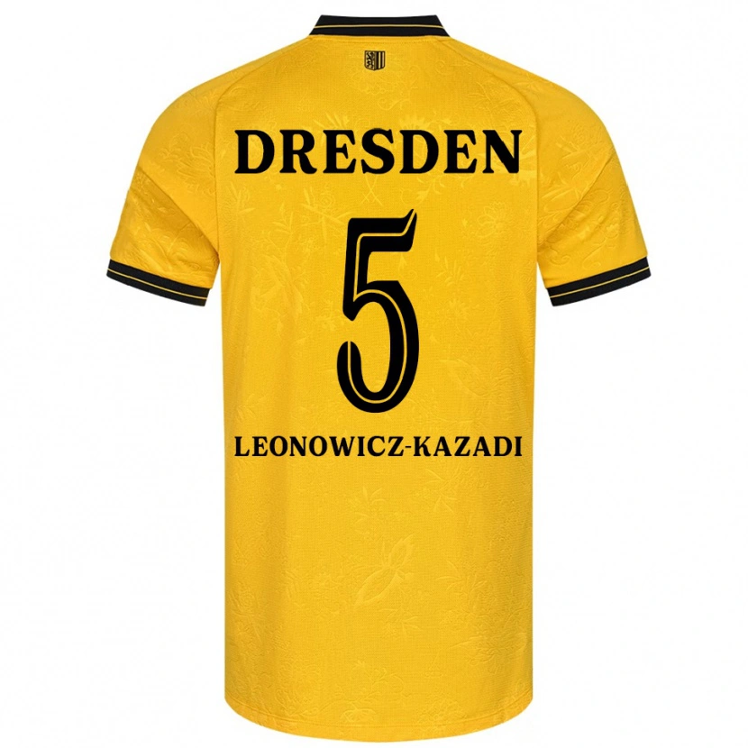 Danxen Dětské Jonathan Leonowicz-Kazadi #5 Žlutá Černá Domů Hráčské Dresy 2025/26 Dres