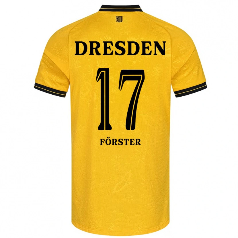 Danxen Dětské Collin Förster #17 Žlutá Černá Domů Hráčské Dresy 2025/26 Dres