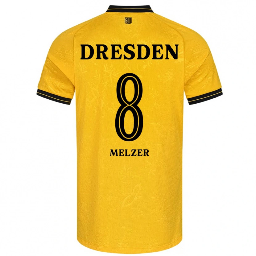 Danxen Dětské Otto Melzer #8 Žlutá Černá Domů Hráčské Dresy 2025/26 Dres
