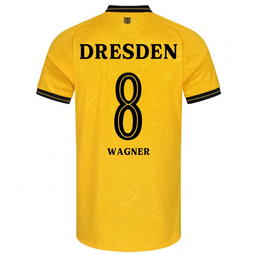 Danxen Dětské Robert Wagner #8 Žlutá Černá Domů Hráčské Dresy 2025/26 Dres