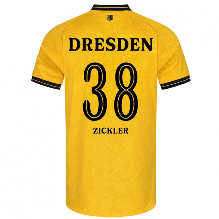 Danxen Dětské Jakob Zickler #38 Žlutá Černá Domů Hráčské Dresy 2025/26 Dres