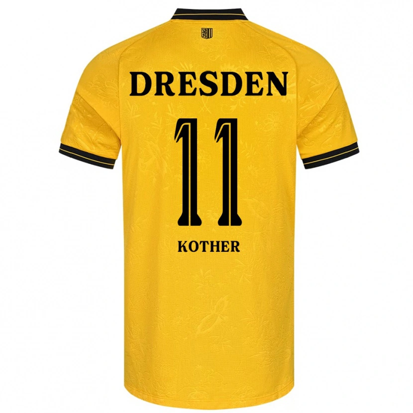 Danxen Dětské Dominik Kother #11 Žlutá Černá Domů Hráčské Dresy 2025/26 Dres