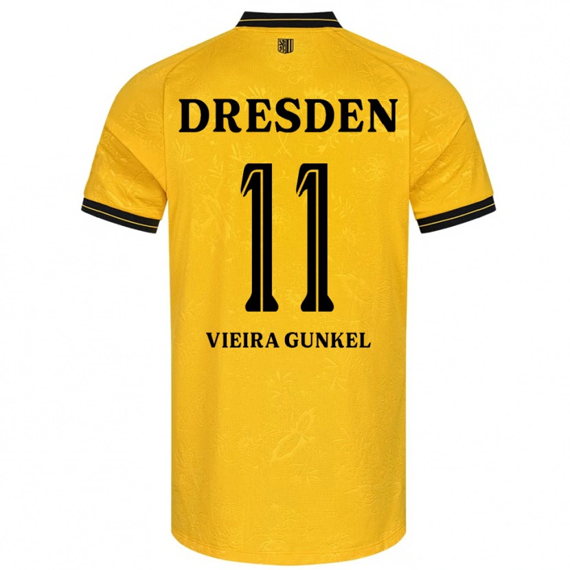 Danxen Dětské Joel Vieira Gunkel #11 Žlutá Černá Domů Hráčské Dresy 2025/26 Dres