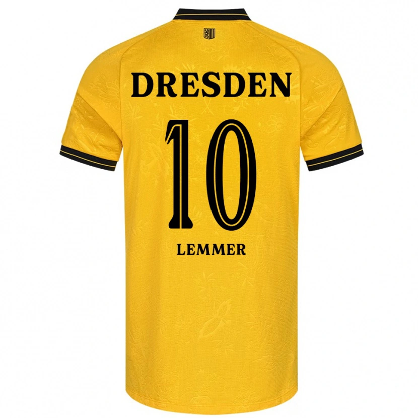 Danxen Dětské Jakob Lemmer #10 Žlutá Černá Domů Hráčské Dresy 2025/26 Dres