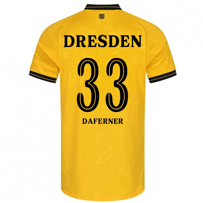 Danxen Dětské Christoph Daferner #33 Žlutá Černá Domů Hráčské Dresy 2025/26 Dres