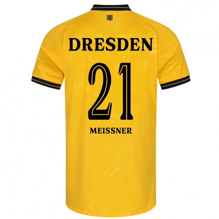 Danxen Dětské Robin Meißner #21 Žlutá Černá Domů Hráčské Dresy 2025/26 Dres