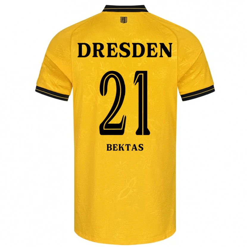 Danxen Dětské Tünay Bektas #21 Žlutá Černá Domů Hráčské Dresy 2025/26 Dres