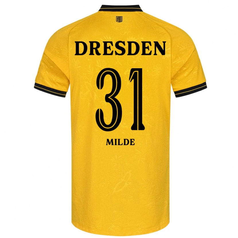 Danxen Dětské Paul Milde #31 Žlutá Černá Domů Hráčské Dresy 2025/26 Dres