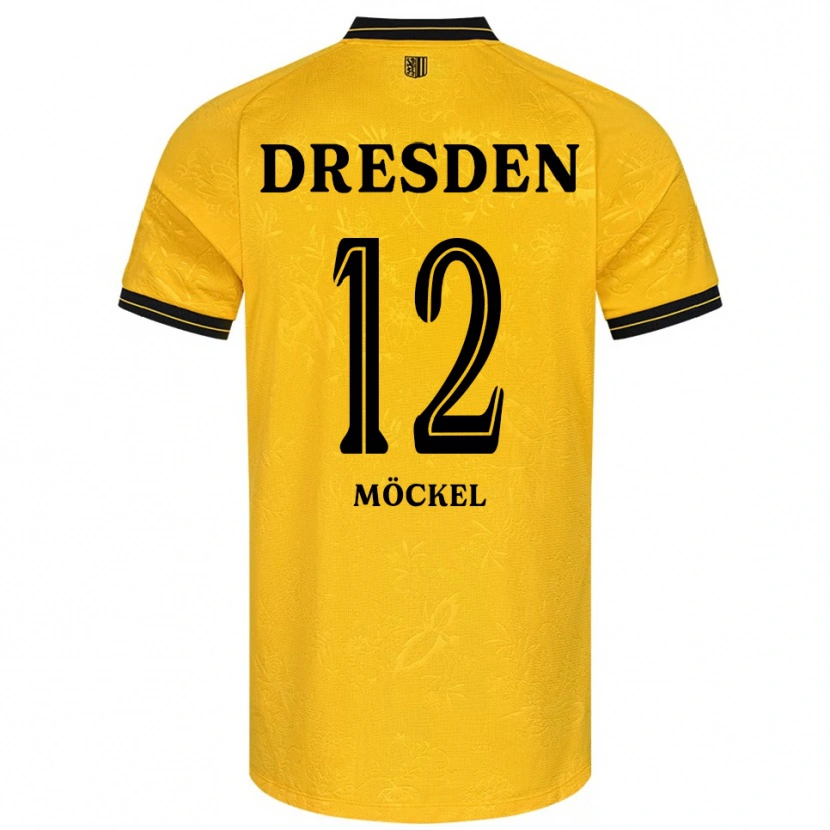 Danxen Dětské Richard Möckel #12 Žlutá Černá Domů Hráčské Dresy 2025/26 Dres