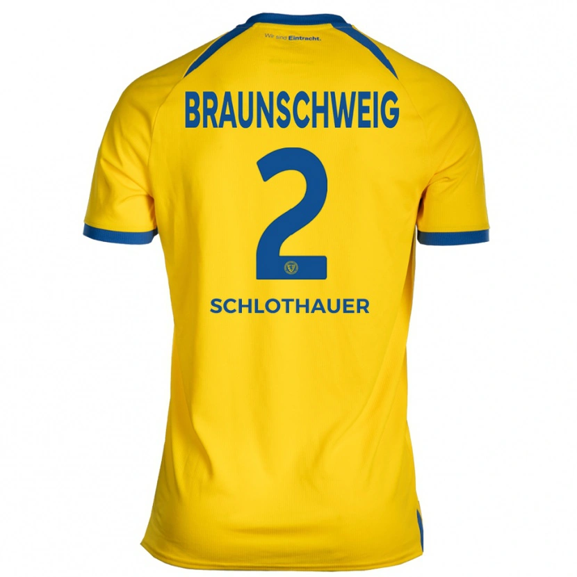 Danxen Dětské Andrej Schlothauer #2 Žlutá Modrá Domů Hráčské Dresy 2025/26 Dres
