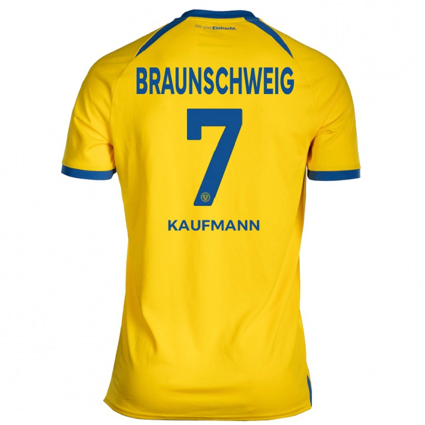 Danxen Dětské Fabio Kaufmann #7 Žlutá Modrá Domů Hráčské Dresy 2025/26 Dres
