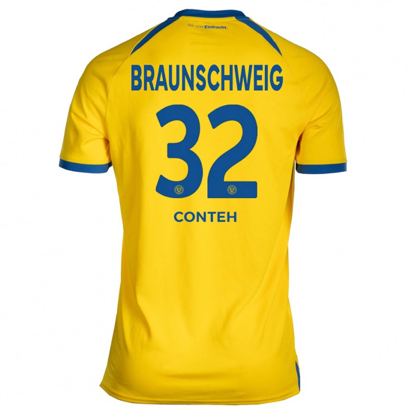 Danxen Dětské Christian Conteh #32 Žlutá Modrá Domů Hráčské Dresy 2025/26 Dres