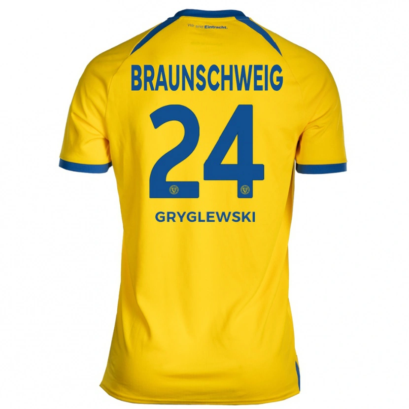 Danxen Dětské Milan Gryglewski #24 Žlutá Modrá Domů Hráčské Dresy 2025/26 Dres