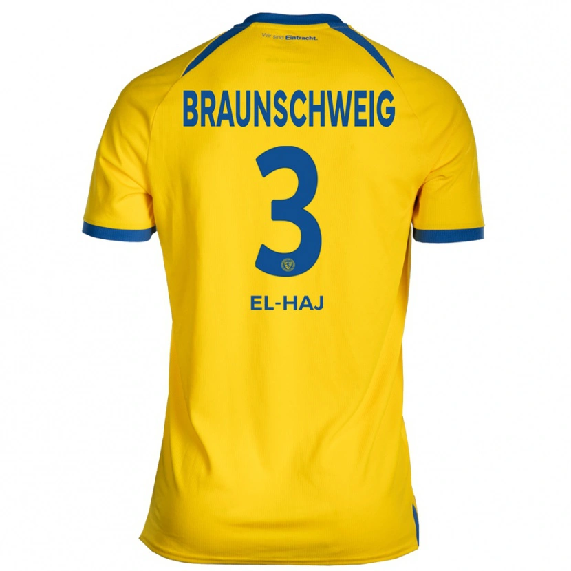 Danxen Dětské Basim El-Haj #3 Žlutá Modrá Domů Hráčské Dresy 2025/26 Dres