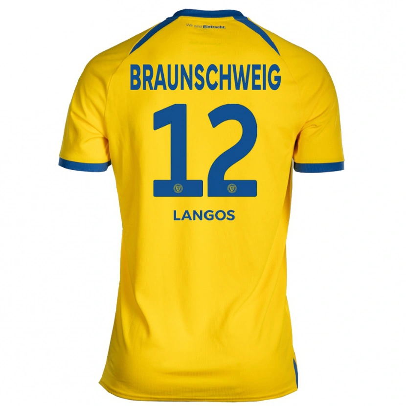 Danxen Dětské Thorben Langos #12 Žlutá Modrá Domů Hráčské Dresy 2025/26 Dres