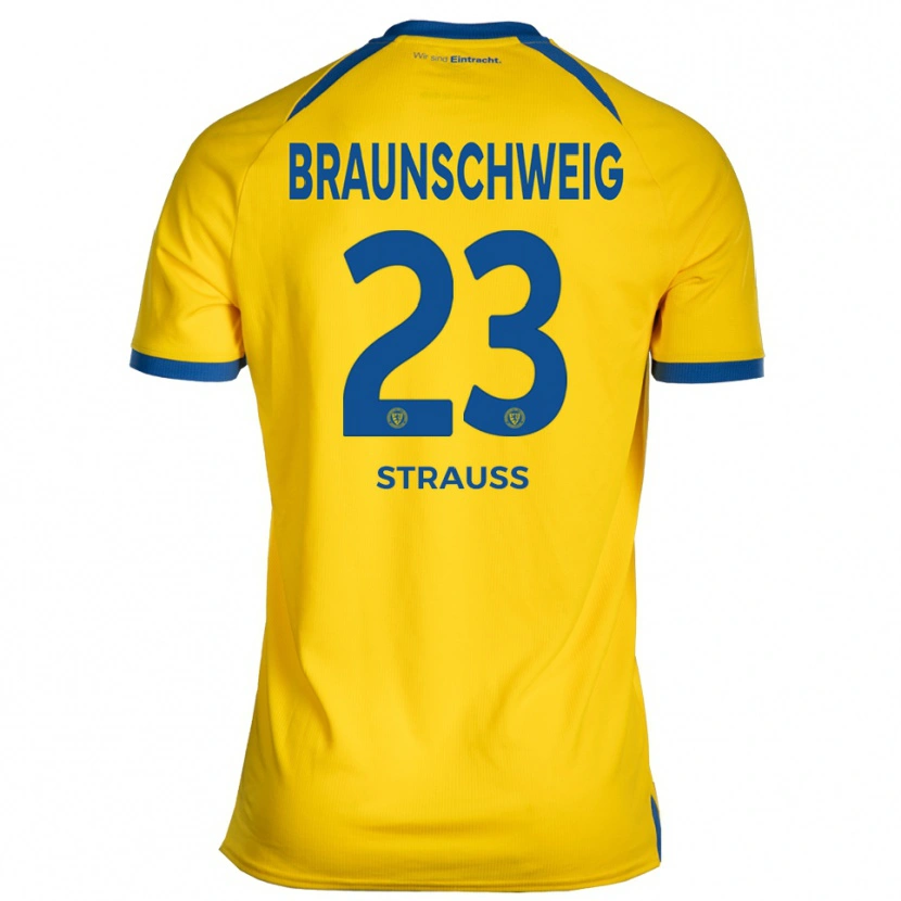 Danxen Dětské Jan Strauß #23 Žlutá Modrá Domů Hráčské Dresy 2025/26 Dres