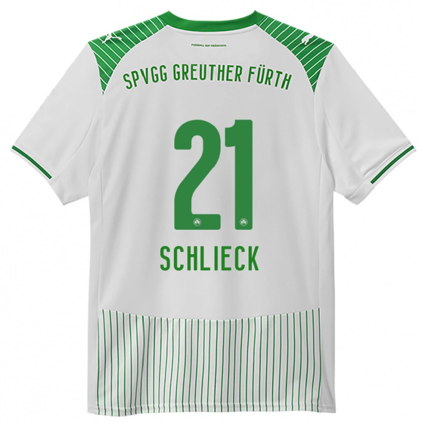 Danxen Dětské Timo Schlieck #21 Bílá Zelená Domů Hráčské Dresy 2025/26 Dres