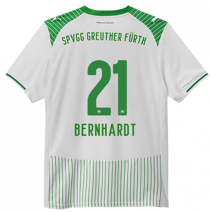 Danxen Dětské Luca Bernhardt #21 Bílá Zelená Domů Hráčské Dresy 2025/26 Dres