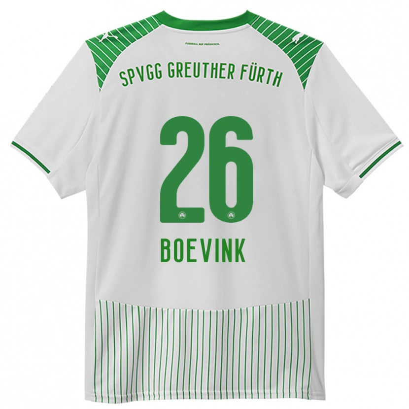 Danxen Dětské Pelle Boevink #26 Bílá Zelená Domů Hráčské Dresy 2025/26 Dres