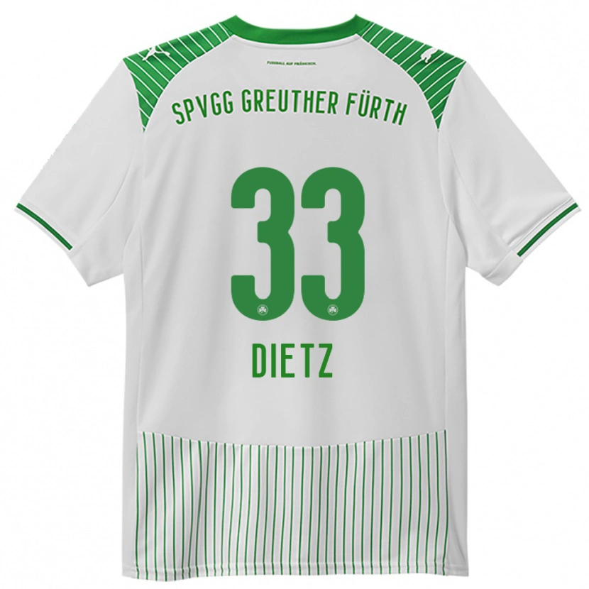 Danxen Dětské Maximilian Dietz #33 Bílá Zelená Domů Hráčské Dresy 2025/26 Dres