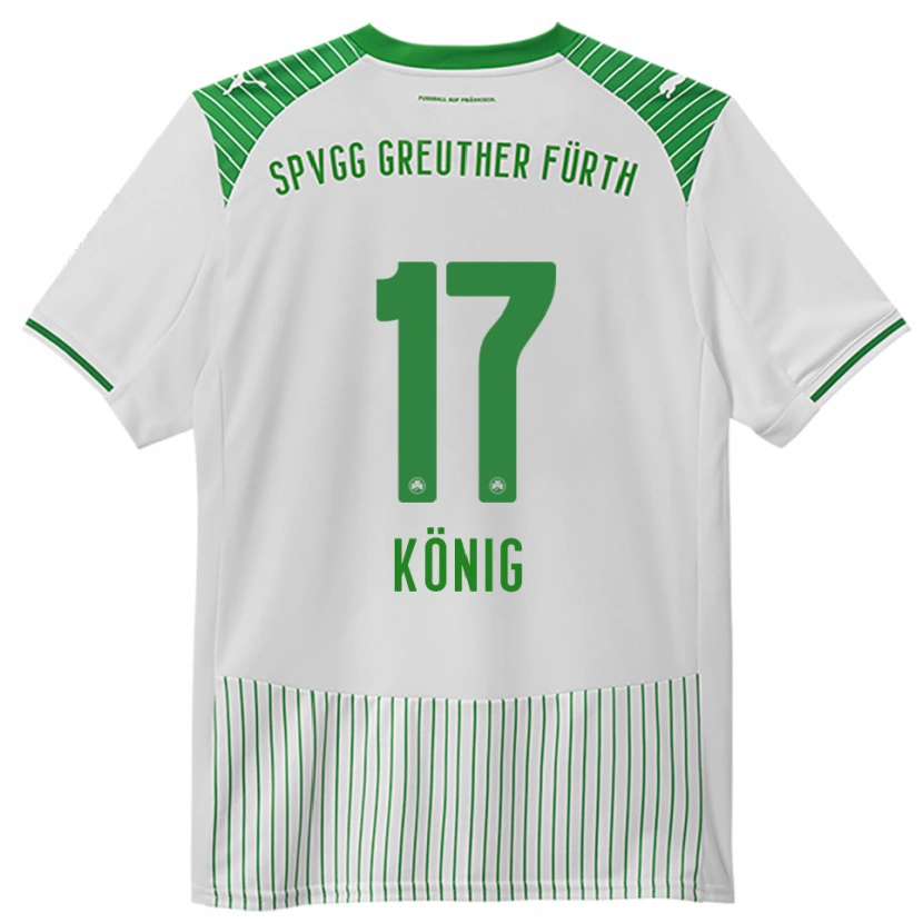 Danxen Dětské Noah König #17 Bílá Zelená Domů Hráčské Dresy 2025/26 Dres