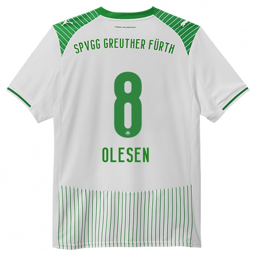 Danxen Dětské Mathias Olesen #8 Bílá Zelená Domů Hráčské Dresy 2025/26 Dres