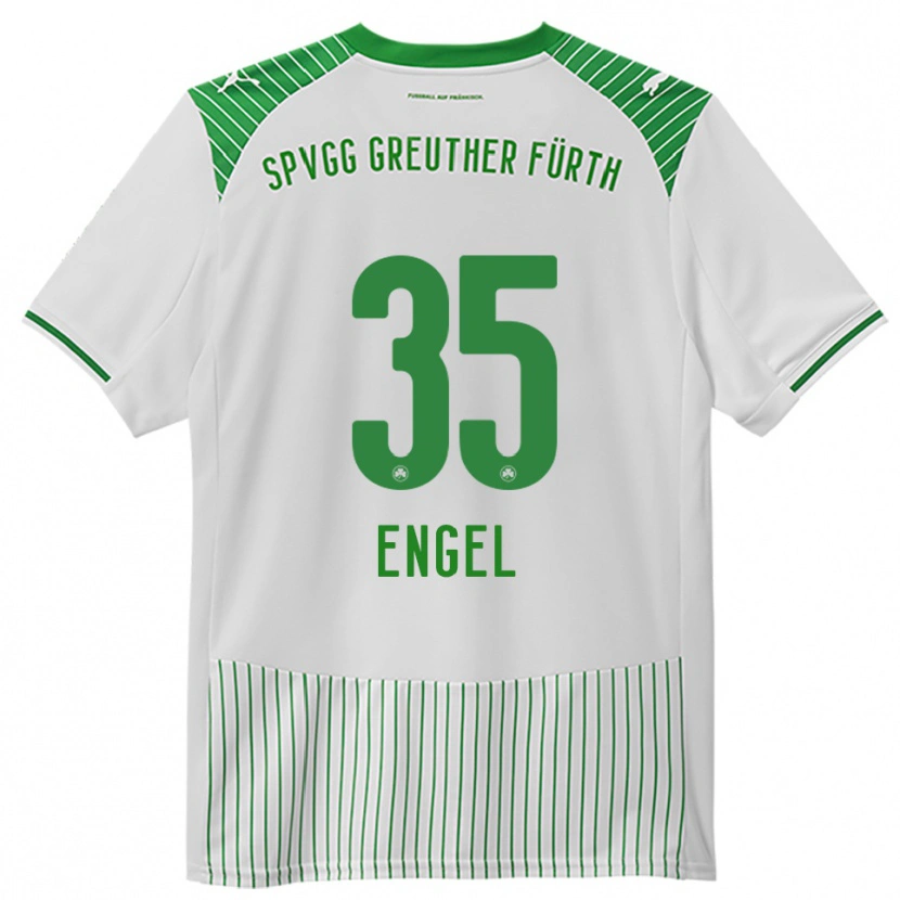 Danxen Dětské Jakob Engel #35 Bílá Zelená Domů Hráčské Dresy 2025/26 Dres