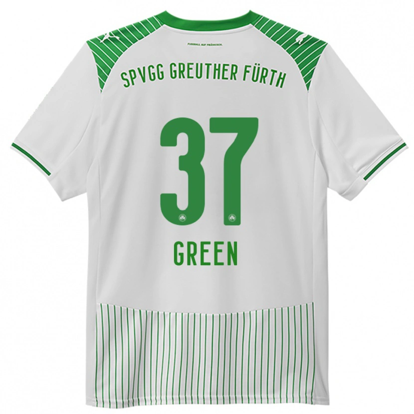 Danxen Dětské Julian Green #37 Bílá Zelená Domů Hráčské Dresy 2025/26 Dres