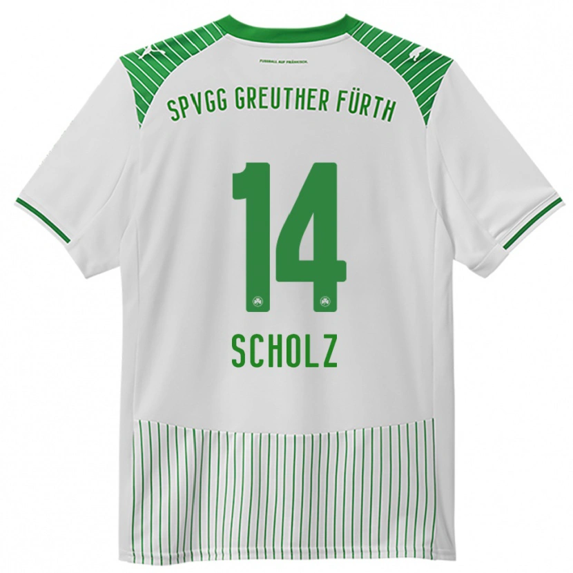 Danxen Dětské Yannick Scholz #14 Bílá Zelená Domů Hráčské Dresy 2025/26 Dres