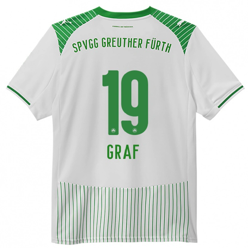 Danxen Dětské Fabian Graf #19 Bílá Zelená Domů Hráčské Dresy 2025/26 Dres