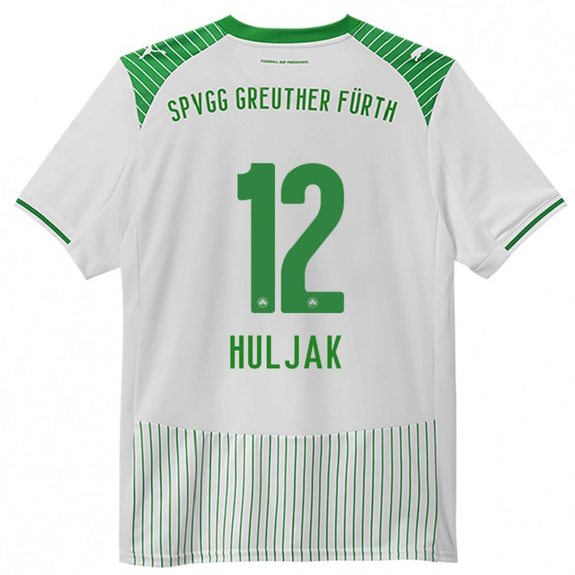 Danxen Dětské Dominik Huljak #12 Bílá Zelená Domů Hráčské Dresy 2025/26 Dres