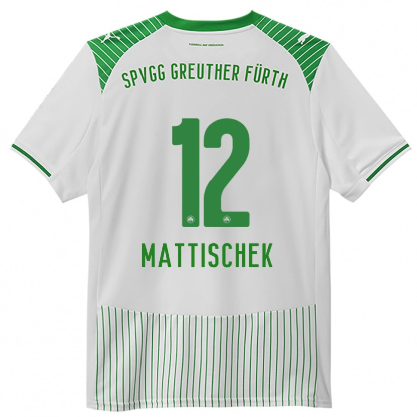 Danxen Dětské Jakob Mattischek #12 Bílá Zelená Domů Hráčské Dresy 2025/26 Dres
