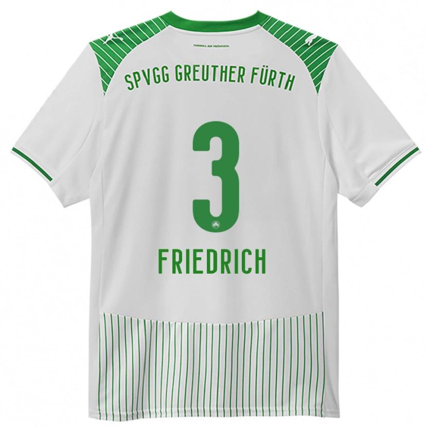 Danxen Dětské Niklas Friedrich #3 Bílá Zelená Domů Hráčské Dresy 2025/26 Dres