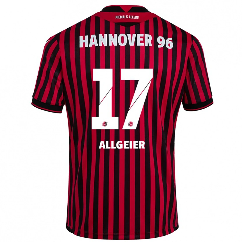 Danxen Dětské Bastian Allgeier #17 Červená Černá Domů Hráčské Dresy 2025/26 Dres