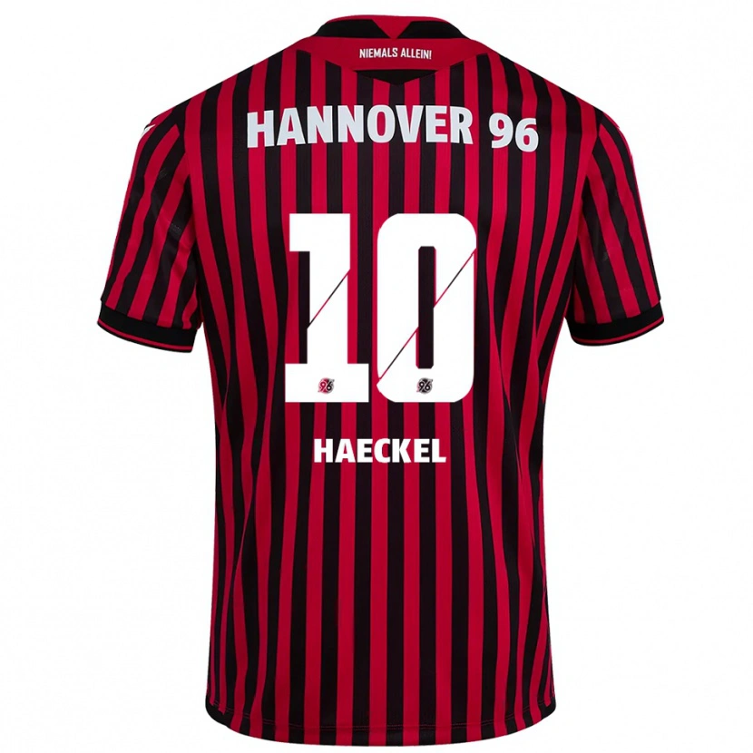 Danxen Dětské Franziska Haeckel #10 Červená Černá Domů Hráčské Dresy 2025/26 Dres