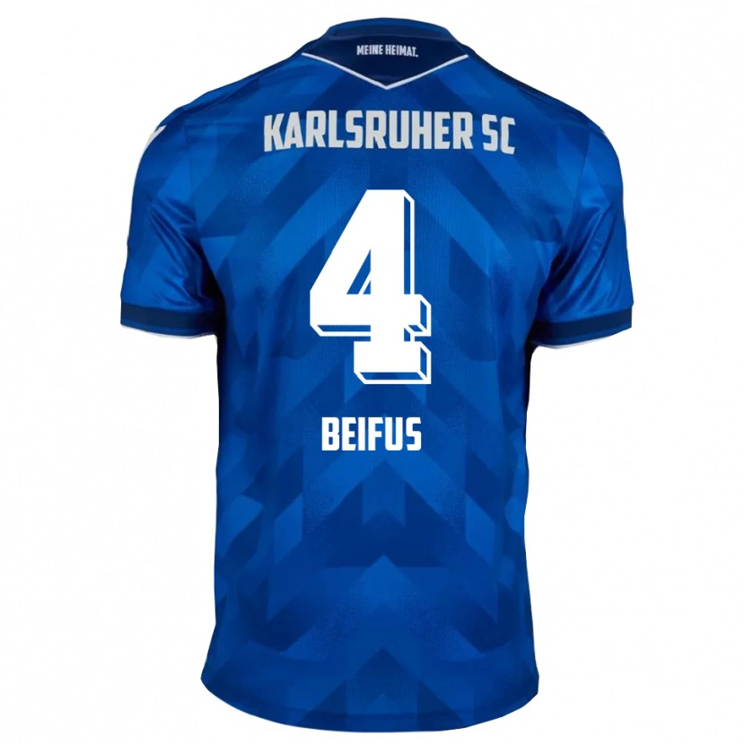 Danxen Dětské Marcel Beifus #4 Modrá Bílá Domů Hráčské Dresy 2025/26 Dres