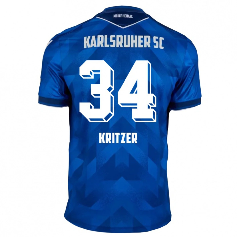 Danxen Dětské Mateo Kritzer #34 Modrá Bílá Domů Hráčské Dresy 2025/26 Dres