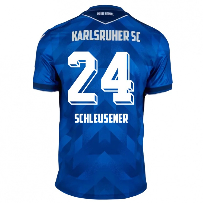 Danxen Dětské Fabian Schleusener #24 Modrá Bílá Domů Hráčské Dresy 2025/26 Dres
