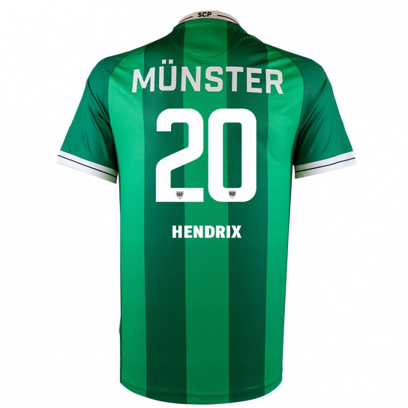 Danxen Dětské Jorrit Hendrix #20 Zelená Bílá Domů Hráčské Dresy 2025/26 Dres