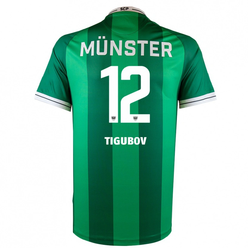 Danxen Dětské Adrian Tigubov #12 Zelená Bílá Domů Hráčské Dresy 2025/26 Dres